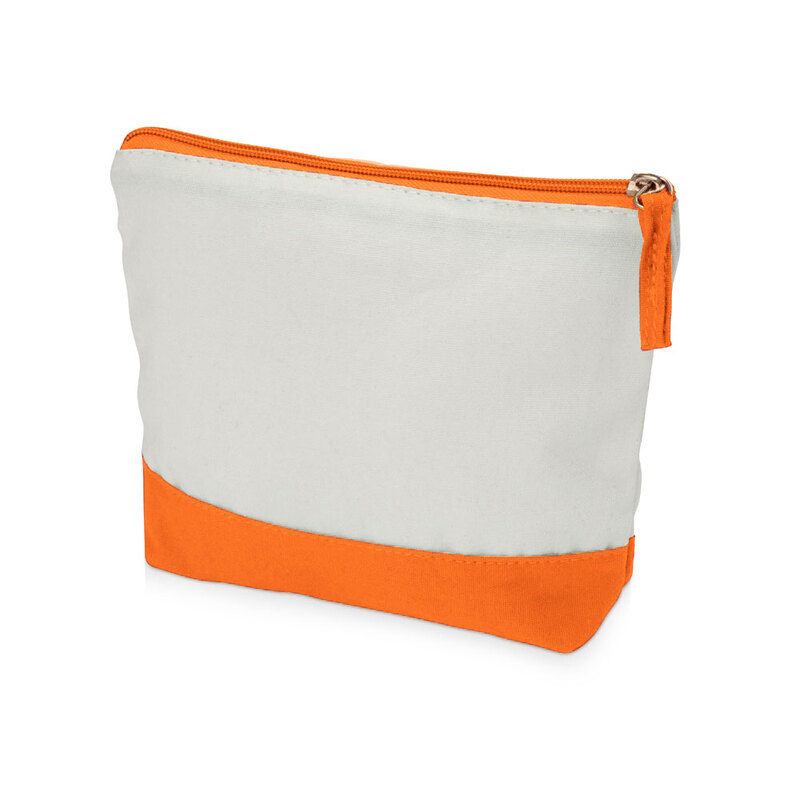 Косметичка хлопковая Cotton, оранжевый с логотипом