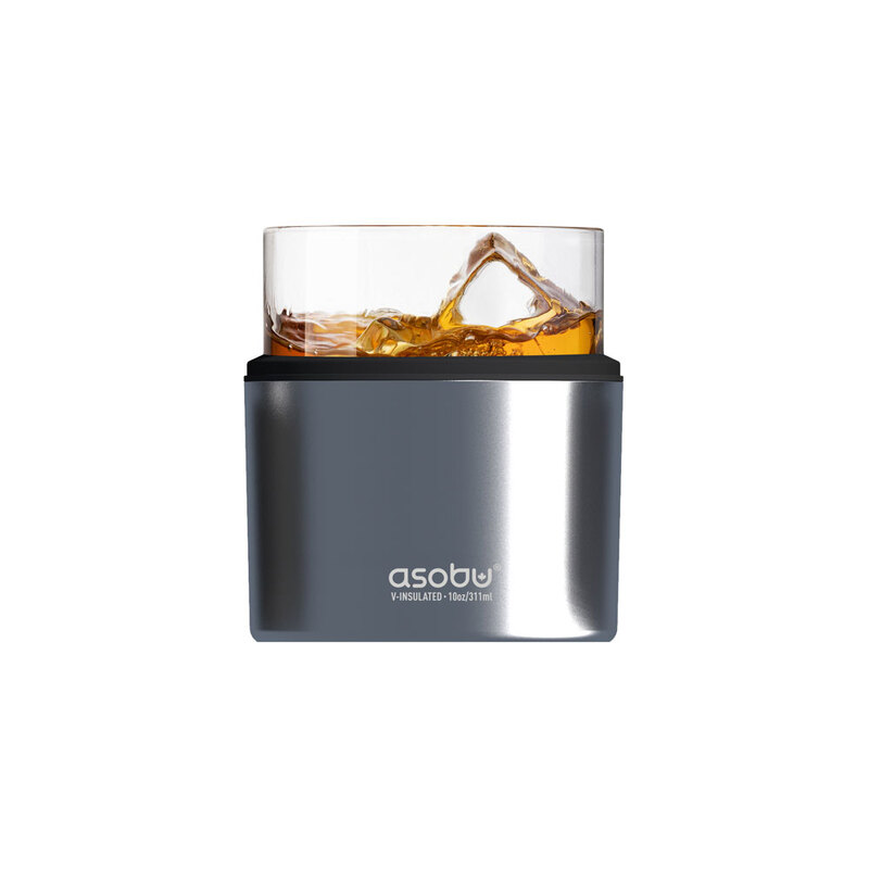 Тумблер для виски WHISKEY KUZIE, серебристый с логотипом