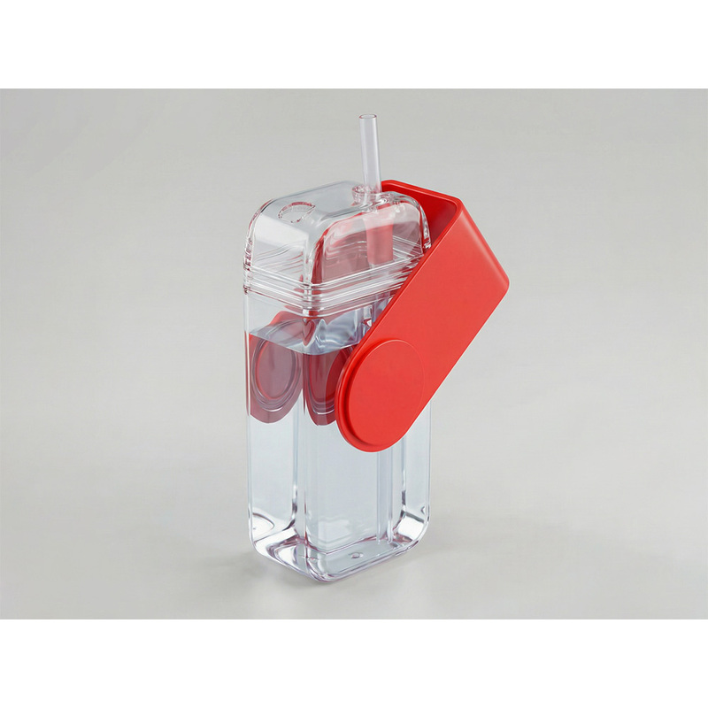 Бутылка для воды JUICY DRINK BOX, красный с логотипом