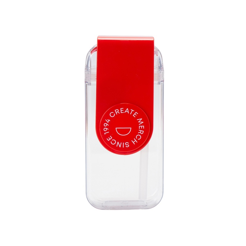 Бутылка для воды JUICY DRINK BOX, красный (тампопечать) с логотипом