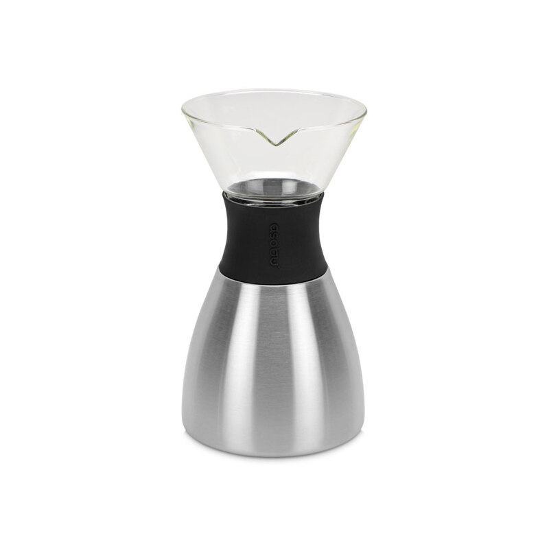 Кофеварка POUR OVER, 1000 мл, серебристый/черный с логотипом