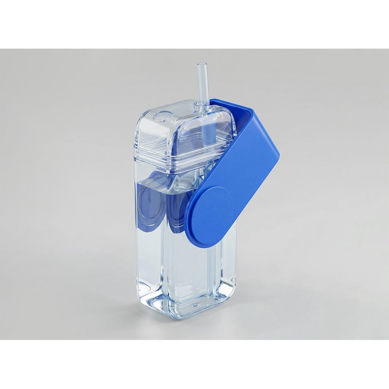 Бутылка для воды JUICY DRINK BOX, синий с логотипом