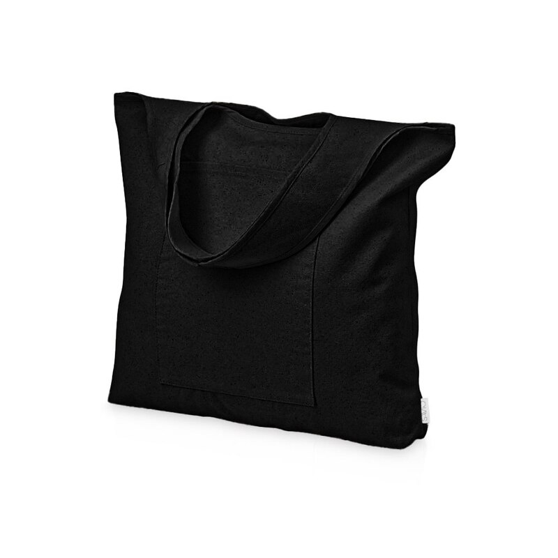 Сумка-шоппер Vest из хлопка 340 г/м2, черный с логотипом