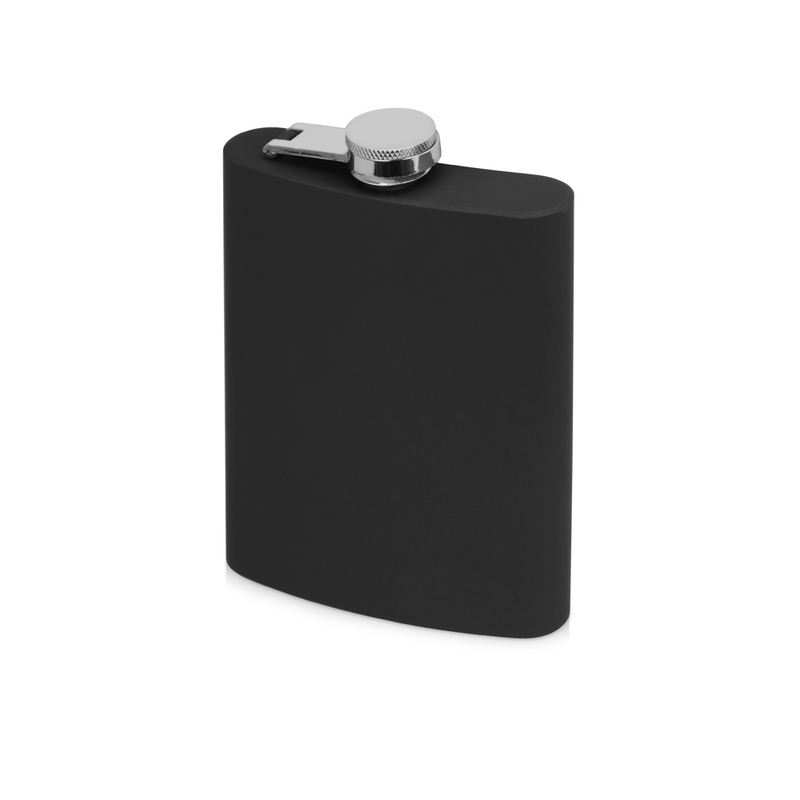 Фляжка 240 мл Remarque soft touch, 304 сталь, черный (P) с логотипом