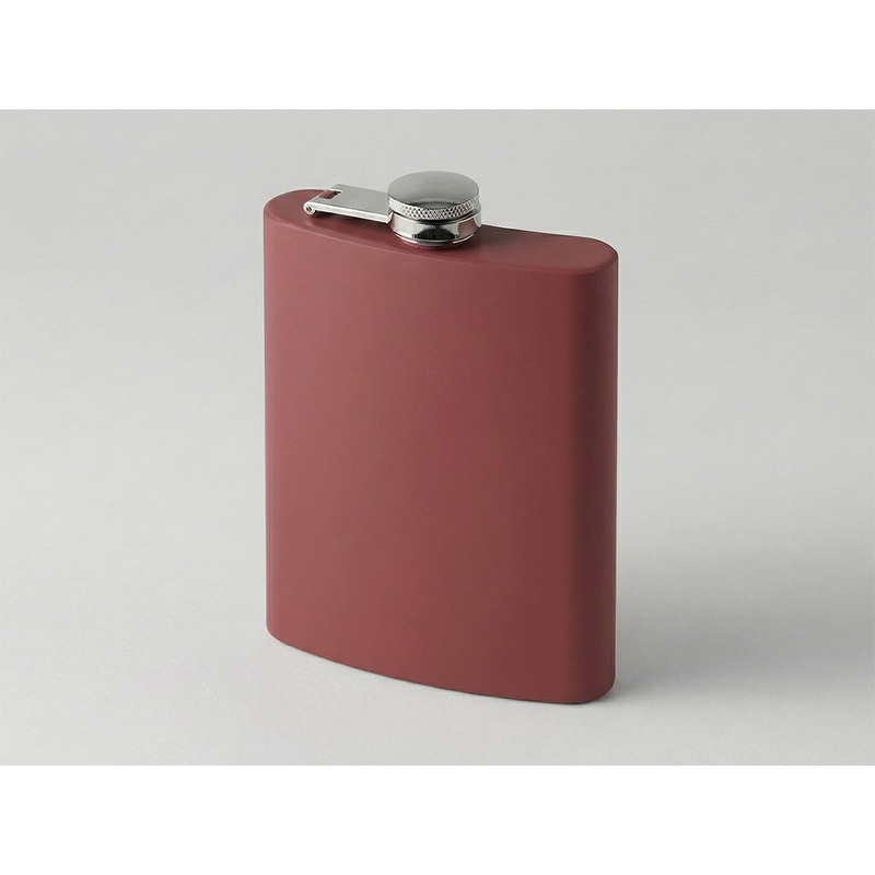 Фляжка 240 мл Remarque soft touch, 304 сталь, бургунди с логотипом
