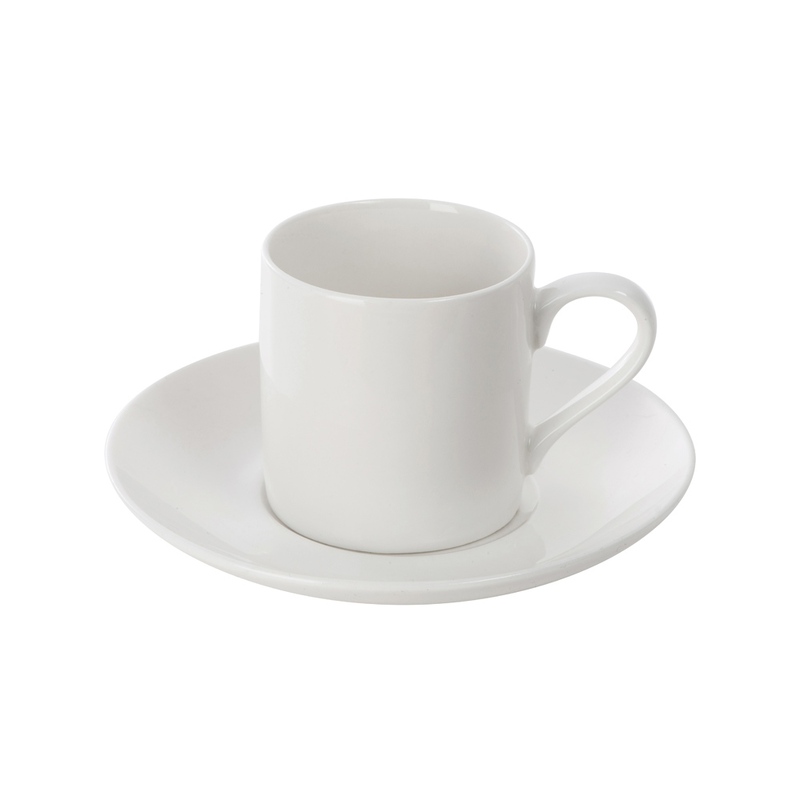 Кофейная пара прямой формы Espresso, 100мл, белый с логотипом