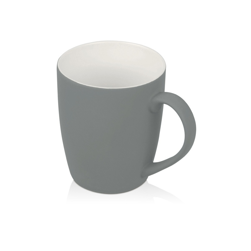 Кружка с покрытием soft-touch C1, серый (Р) с логотипом