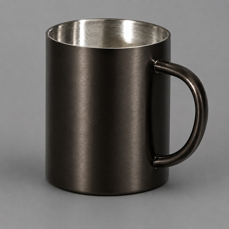 Стальная кружка с двойными стенками "Altai", gun metal с логотипом