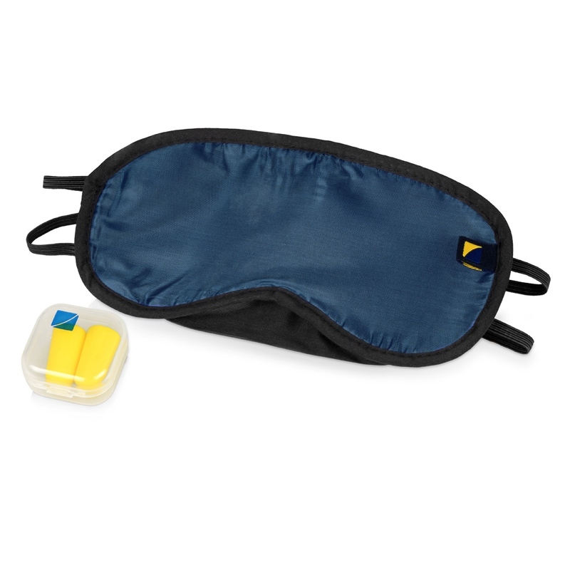 Дорожный набор Travel Blue Comfort Set, синий/черный с логотипом