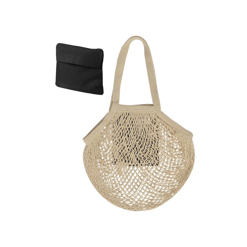 Сетка для шопинга Mesh, натуральный/черный с логотипом