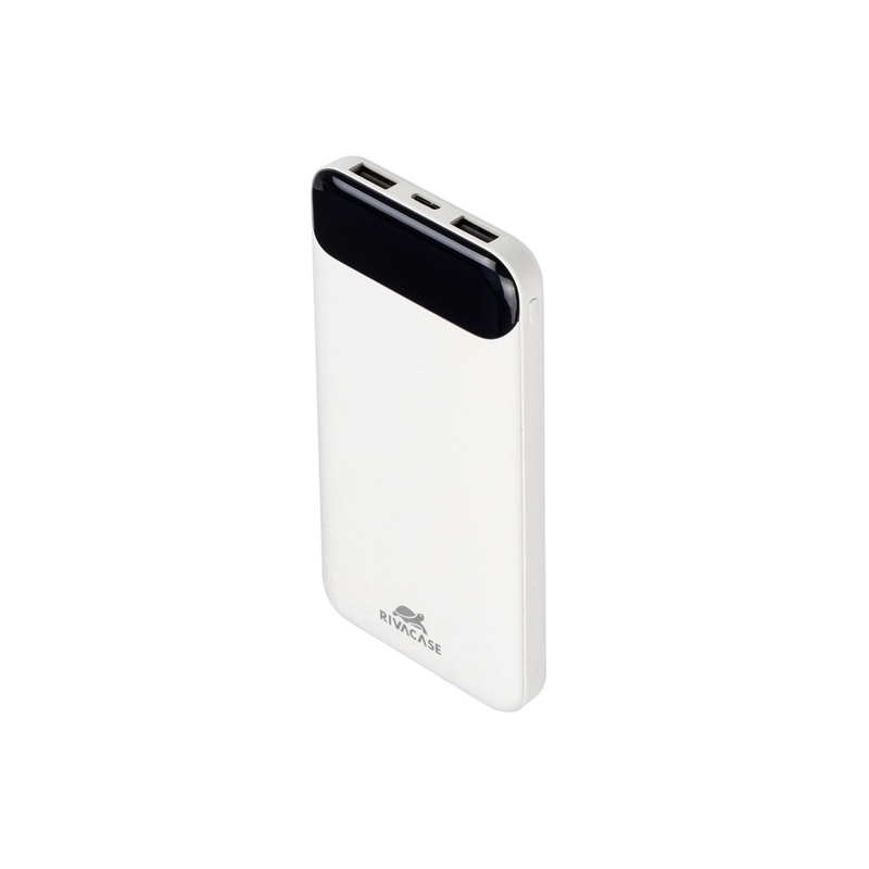 RIVACASE VA2240 (10000mAh) с дисплеем, белый, внешний аккумулятор 12/48 с логотипом