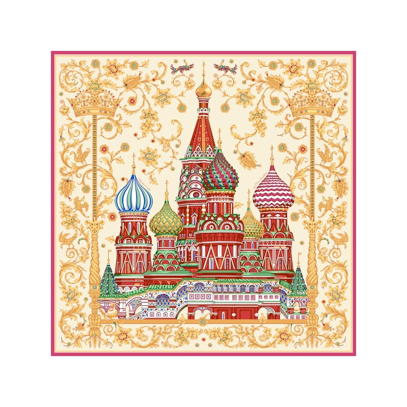 Платок "Собор Василия Блаженного" с логотипом