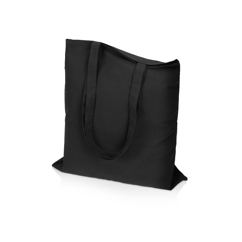 Сумка для шопинга Carryme 140 хлопковая, 140 г/м2, черный с логотипом