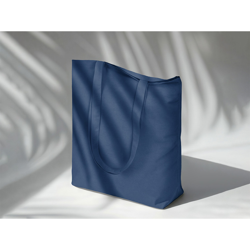 Сумка для шопинга Carryme 140 хлопковая, 140 г/м2, нейви с логотипом