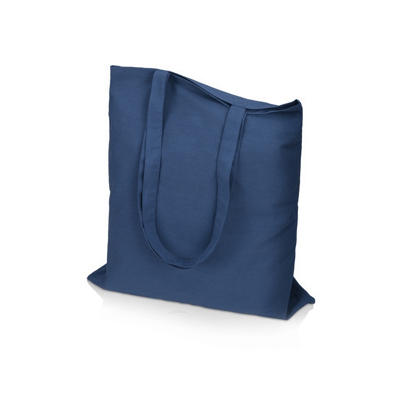 Сумка для шопинга Carryme 140 хлопковая, 140 г/м2, нейви с логотипом