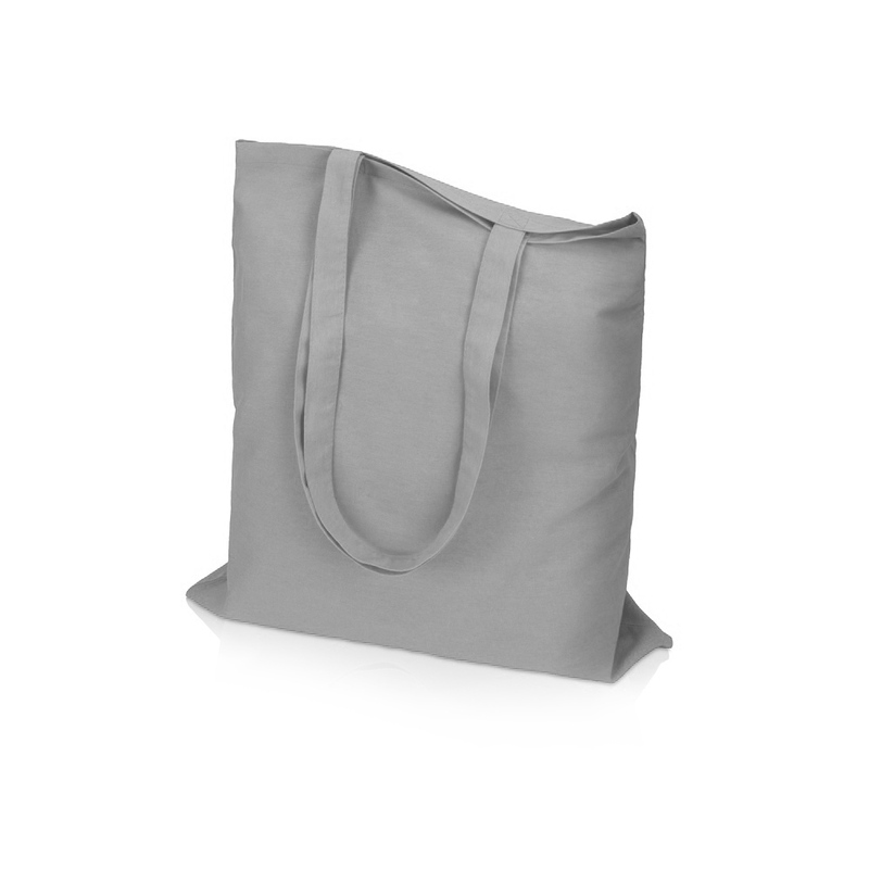 Сумка для шопинга Carryme 140 хлопковая, 140 г/м2, серый (P) с логотипом