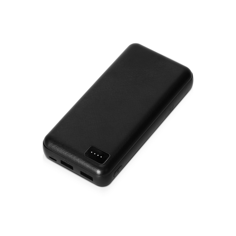 Портативное зарядное устройство "Elec", 20000 mAh, черный с логотипом