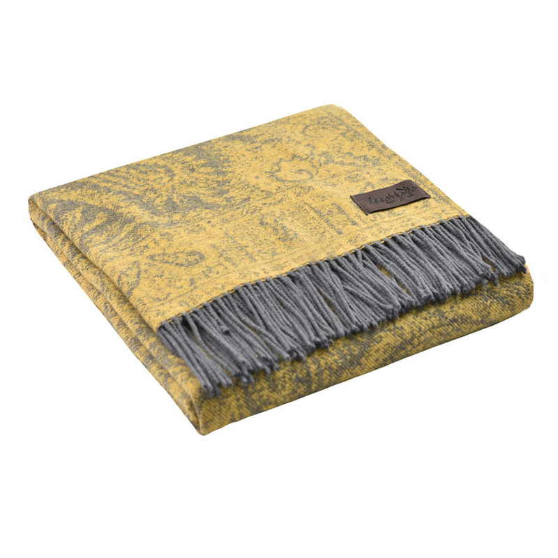 Плед Marzotto MAGNOLIA 7000, желтый с логотипом