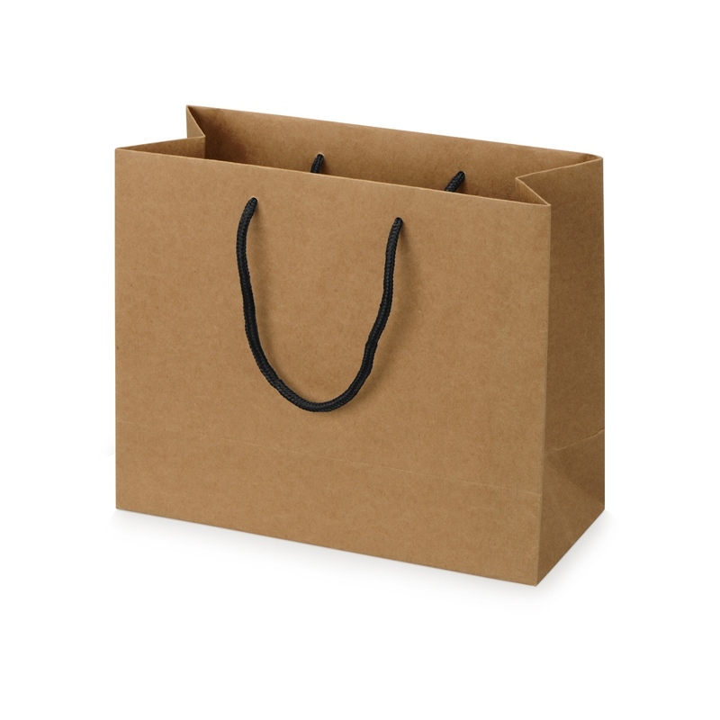 Пакет подарочный Kraft M, 30x25x12 см с логотипом