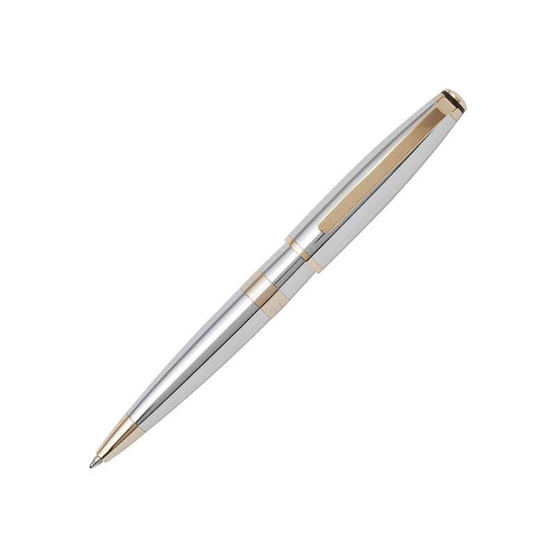 Шариковая авторучка Bicolore Chrome, серебристый/золотистый (Р) с логотипом