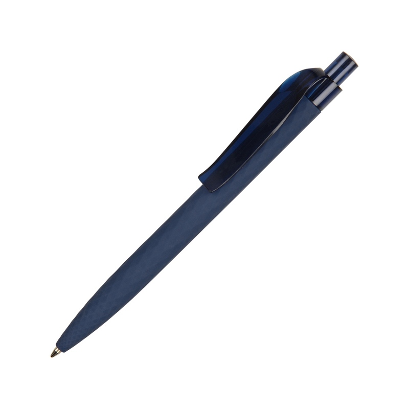 Ручка шариковая QS 01 PRT "софт-тач", синий с логотипом