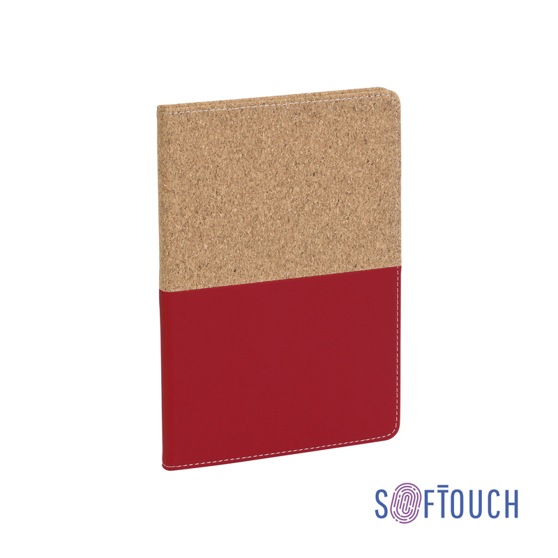 Блокнот "Фьюджи" уценка, формат А5, покрытие soft touch+пробка с логотипом