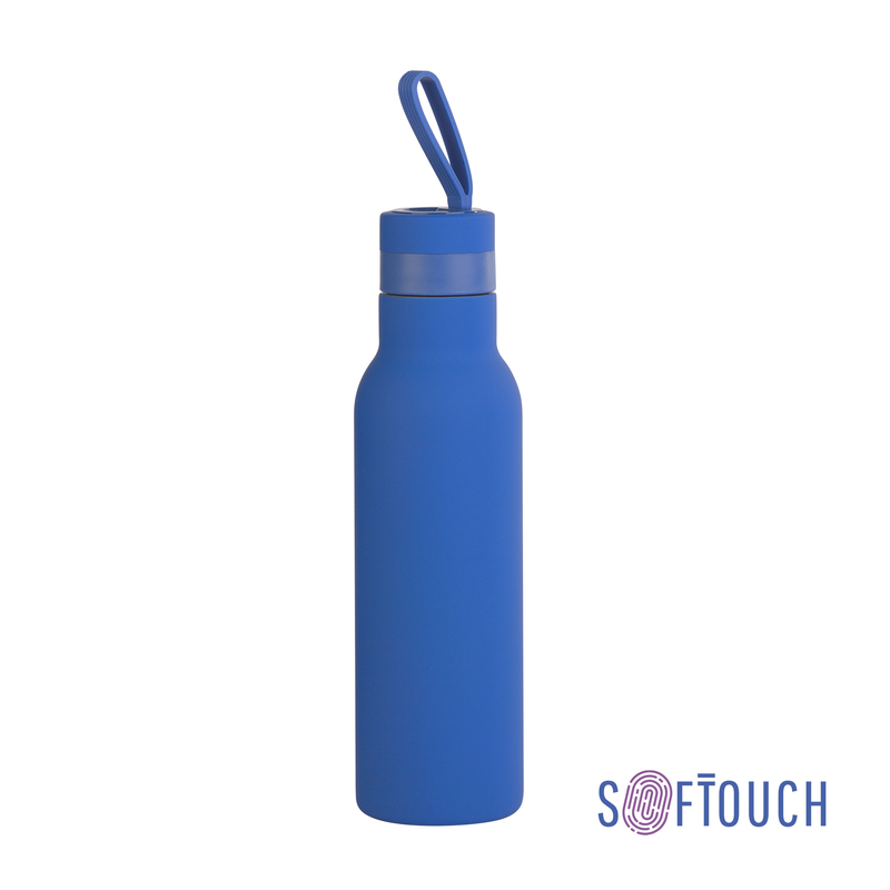 Бутылка для воды "Фитнес" 700 мл, покрытие soft touch с логотипом