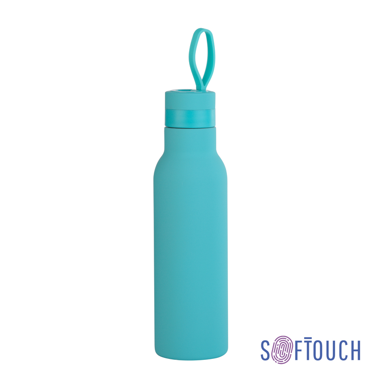 Бутылка для воды "Фитнес" 700 мл, покрытие soft touch с логотипом