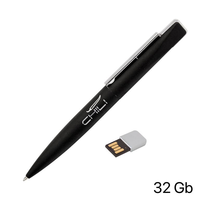 Ручка шариковая "Callisto" с флеш-картой 32Gb, покрытие soft touch с логотипом