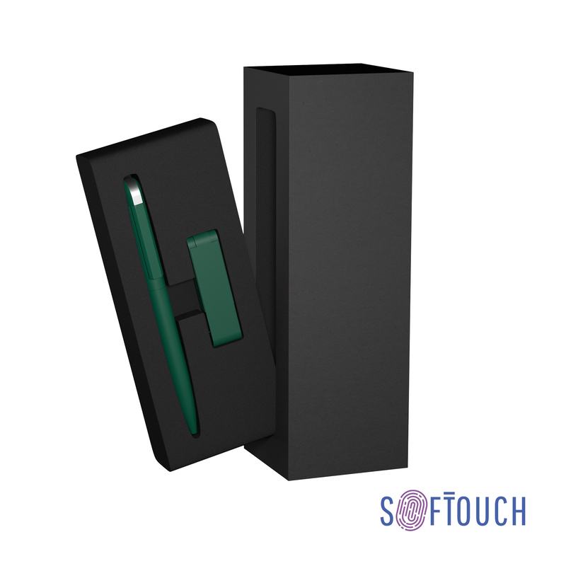 Набор ручка + флеш-карта 8 Гб в футляре, покрытие soft touch с логотипом