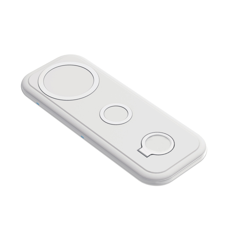 Настольная беспроводная (15W) зарядная станция "Snow Board" для смартфона, часов и наушников с логотипом
