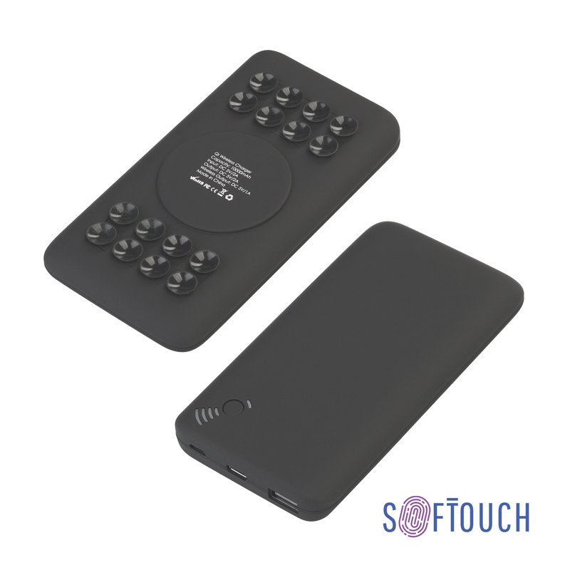 Беспроводное зарядное устройство "Ten SOFTTOUCH", 10000 mAh с логотипом