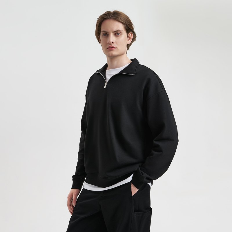 Толстовка на молнии унисекс Флоу (Flow), черная, размер 3XL/4XL с логотипом