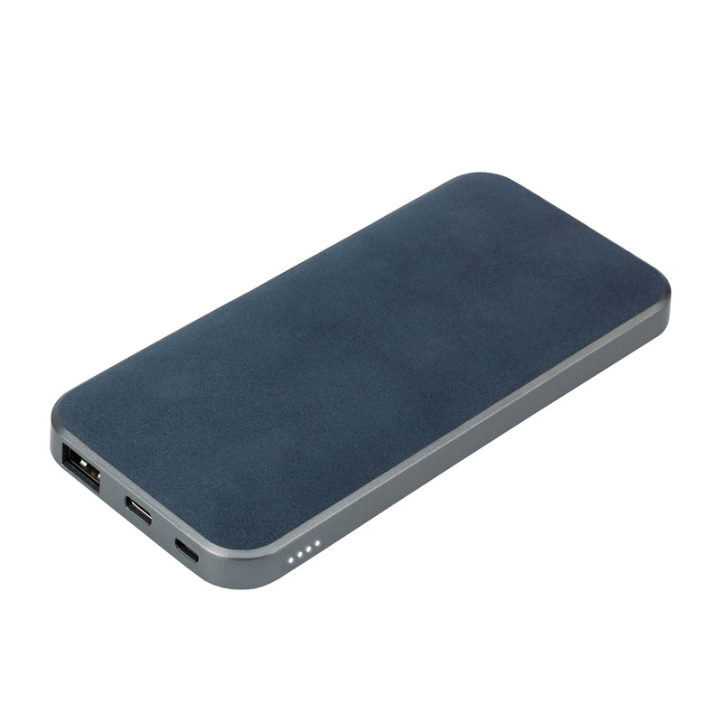 Внешний аккумулятор Ин Велюр (In Velour) 10000 mAh, синий с логотипом