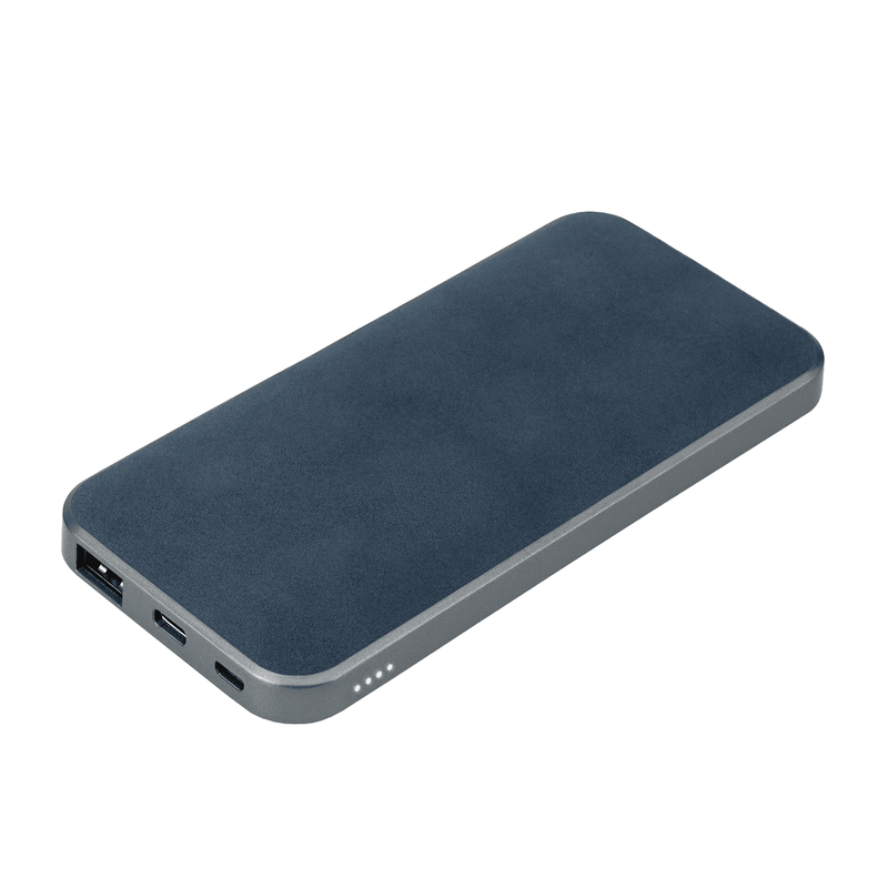 Внешний аккумулятор Ин Велюр (In Velour) 10000 mAh, синий с логотипом
