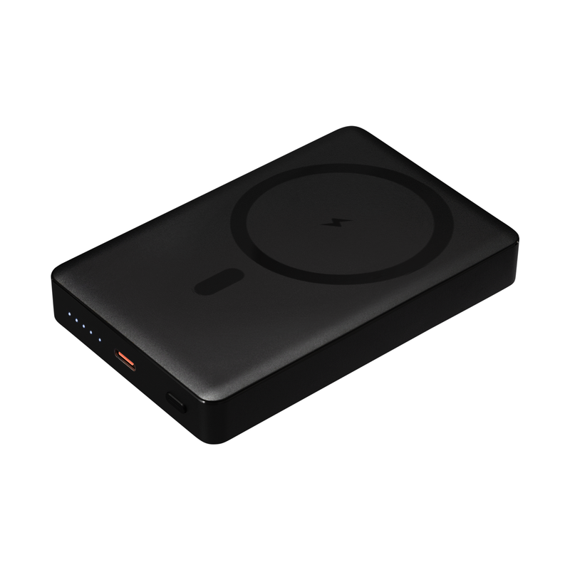 Внешний аккумулятор Атлантис Плюс PD (Atlantis PD Plus) 10000mAh с функцией беспроводной зарядки 15W, черный с логотипом