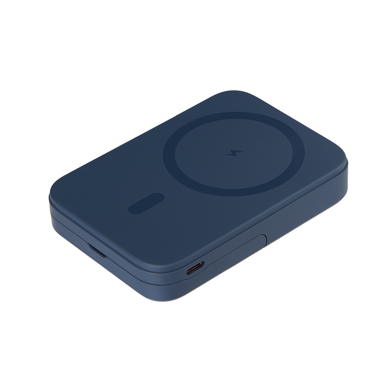 Внешний аккумулятор Юнион PD (Union PD) 10000mAh с функцией беспроводной зарядки 15W, синий с логотипом