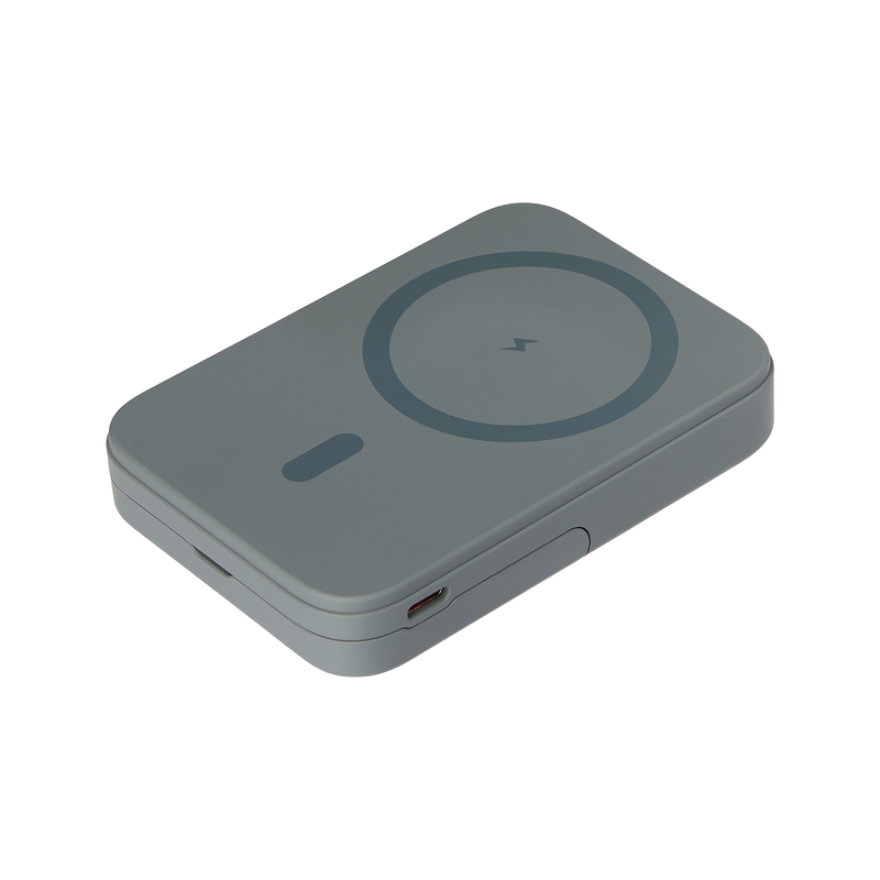 Внешний аккумулятор Юнион PD (Union PD) 10000mAh с функцией беспроводной зарядки 15W, серый с логотипом