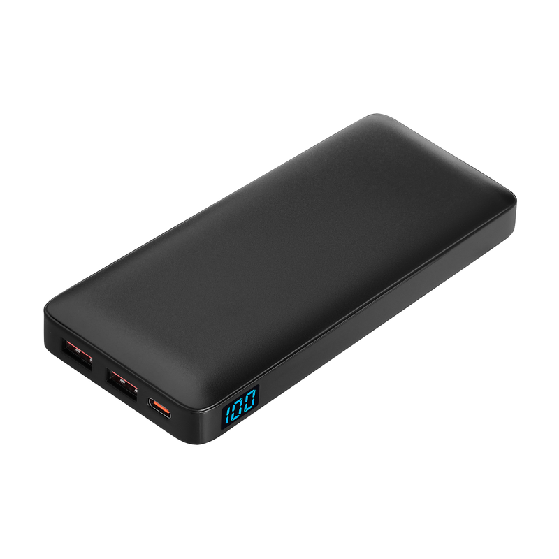 Внешний аккумулятор с цветной подсветкой Анкор Макс Плюс PD (Ancor PD Max Plus) 10000 mAh, черный с логотипом