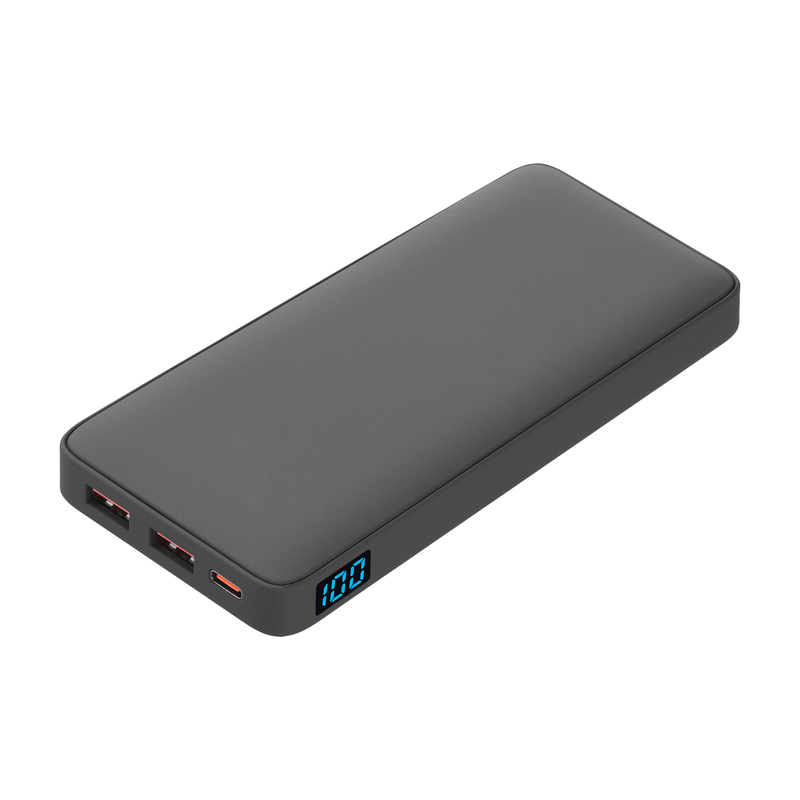 Внешний аккумулятор с подсветкой Анкор Плюс PD (Ancor PD Plus) 10000 mAh, серый с логотипом