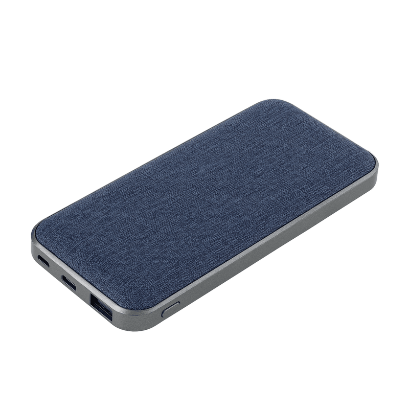 Внешний аккумулятор Твид PB (Tweed PB) 10000 mAh, синий с логотипом