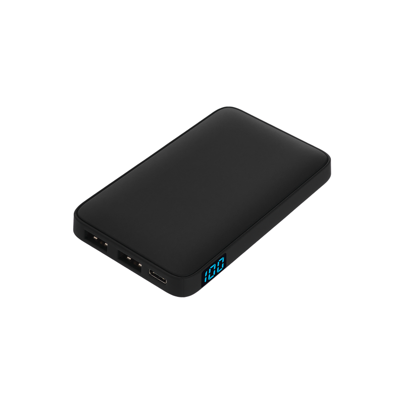 Внешний аккумулятор с подсветкой Анкор (Ancor) 5000 mAh, черный с логотипом