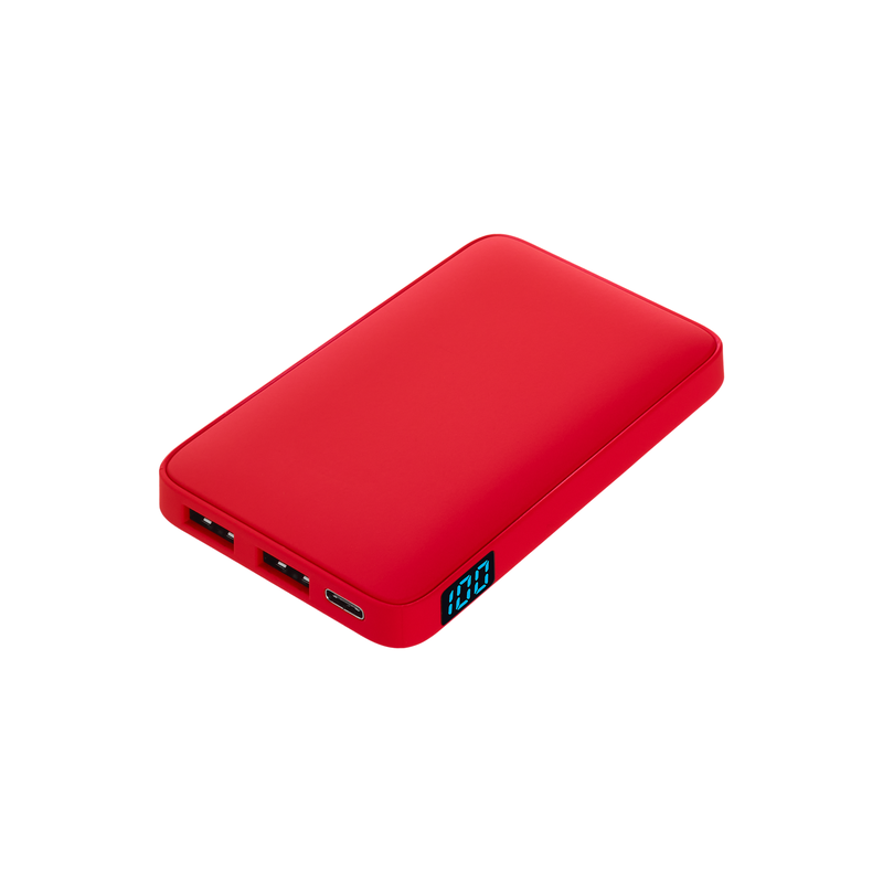 Внешний аккумулятор с подсветкой Анкор (Ancor) 5000 mAh, красный с логотипом