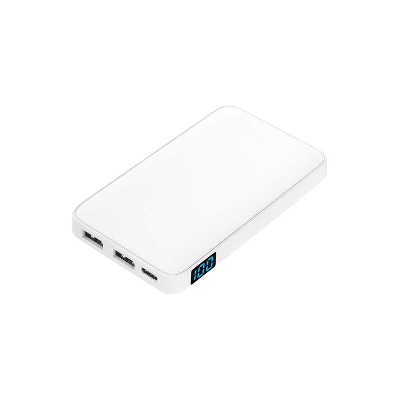 Внешний аккумулятор с подсветкой Анкор (Ancor) 5000 mAh, белый с логотипом