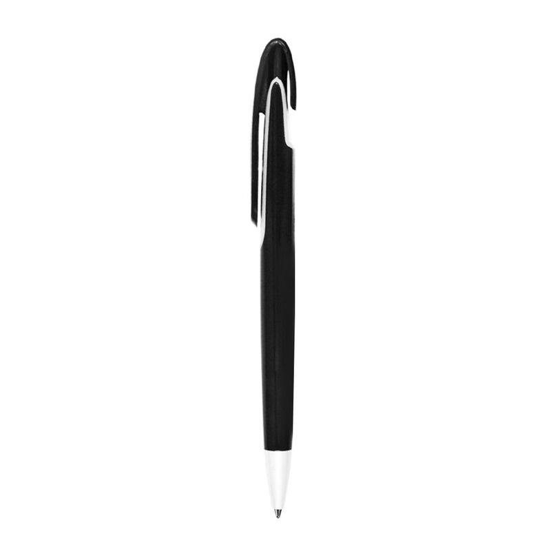Ручка шариковая Black Fox (черная с белым) с логотипом