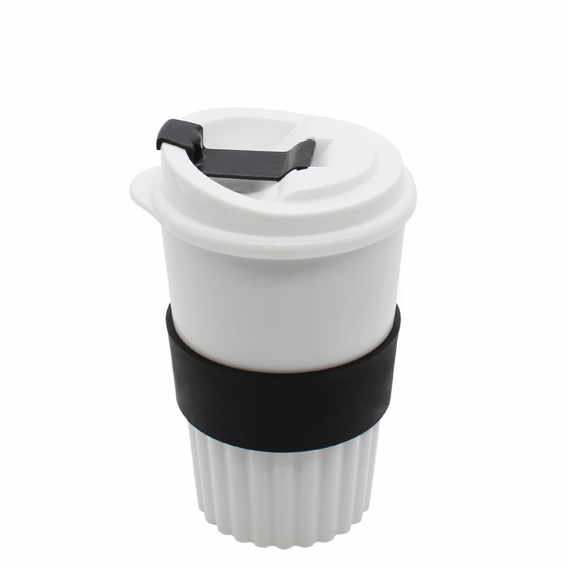 Стакан Classic White Green Line, 350 мл (черный) с логотипом