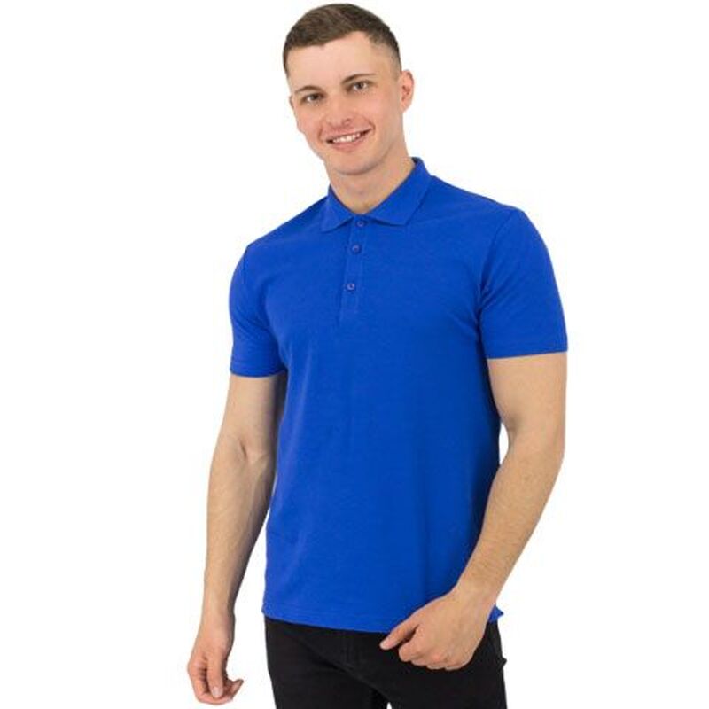 Рубашка поло Rock, мужская (синяя, 2XL) с логотипом