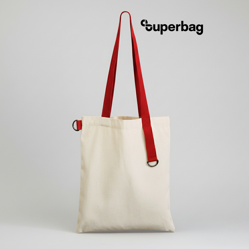 Шоппер Superbag (неокрашенный с красным) с логотипом