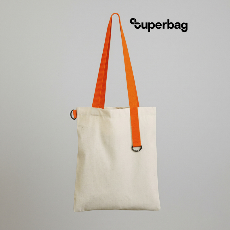 Шоппер Superbag (неокрашенный с оранжевым) с логотипом