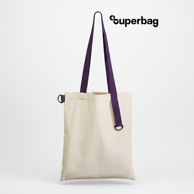 Шоппер Superbag (неокрашенный с фиолетовым) с логотипом